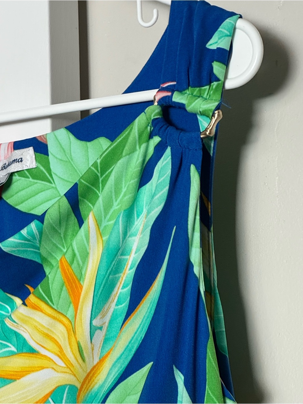 Tommy Bahama Nirvana Night Tropical Maxi Dress Bird of Paradise Blue M - Picture 5 of 9